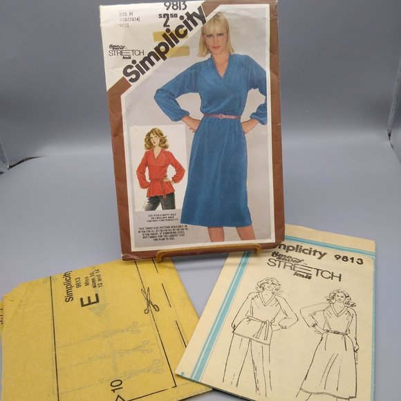Vintage Sewing PATTERN Simplicity 9813, Time Saver Stretch Knit 1980 Pullover - Picture 4 of 6